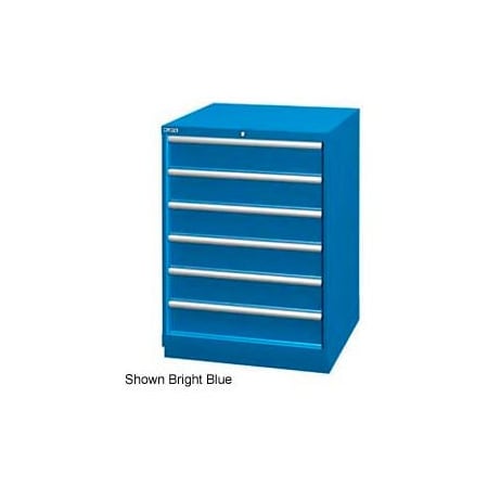 Lista International Lista 28-1/4"W Drawer Cabinet, 6 Drawer, 72 Compart - Bright Blue, Individual Lock XSSC0900-0605BBRG